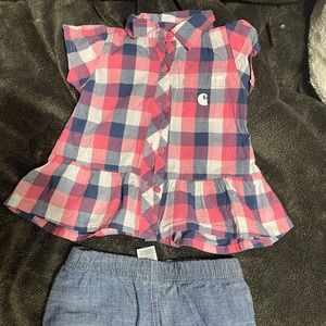 Carhartt 2 piece shirt & shorts set 3-6 months